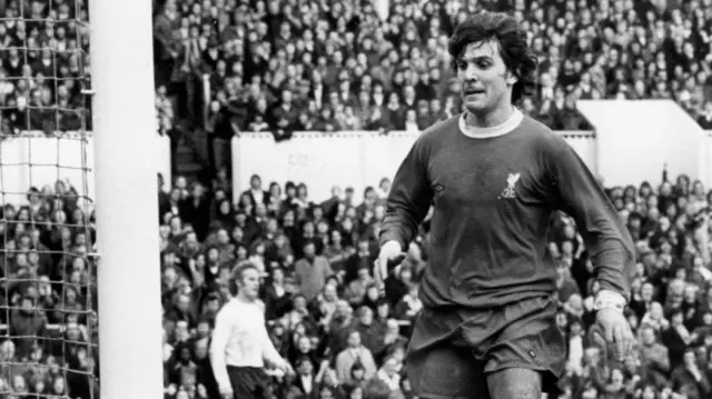 Peter Cormack in action for Liverpool in 1975