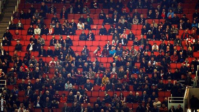 Empty seats at the Emirates