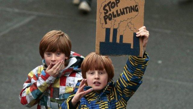 Children protesting in London