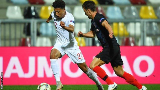 Jadon Sancho against Croatia