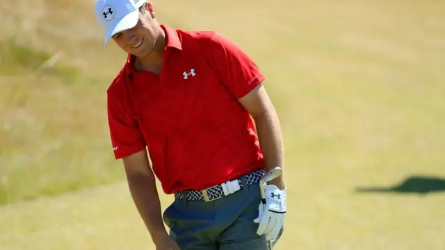 Jordan Spieth reacts