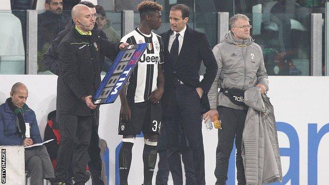 Moise Kean making his debut