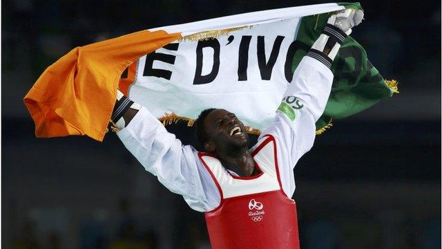 Ivory Coast winner with flag