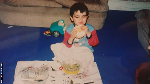 Maziar Kouhyar pictured as a child growing up in Birmingham