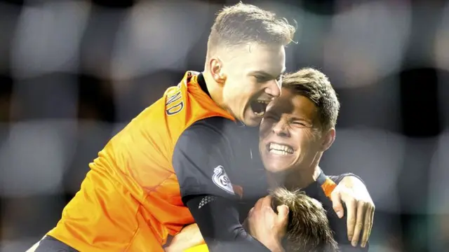 Dundee United players celebrating