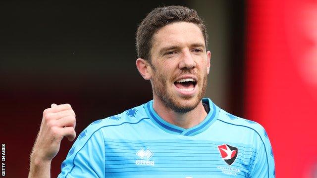 Cheltenham Town captain Ben Tozer reacts during a pre-season friendly with Leicester City in July 2019