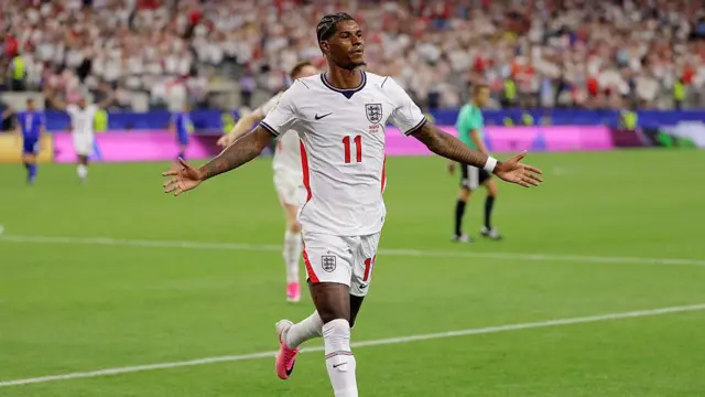 Marcus Rashford of England celebrates