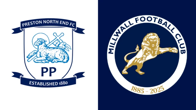 The Preston and Millwall club badges side by side