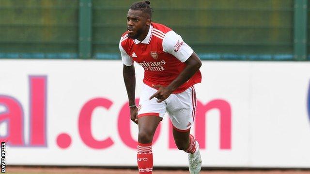 Nuno Tavares on the pitch for Arsenal