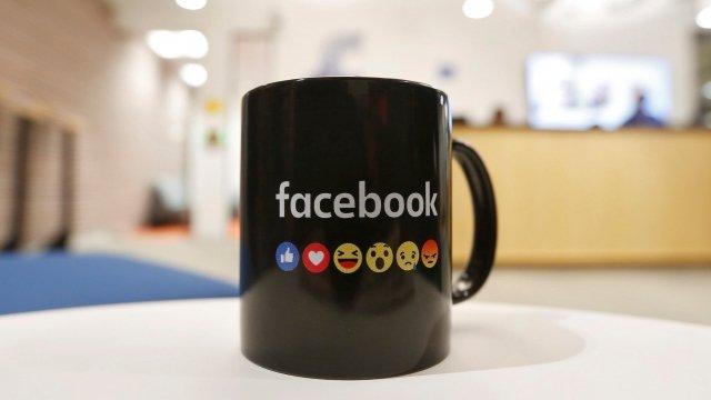 Facebook logo on mug