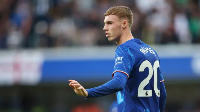 Cole Palmer of Chelsea in action during the Premier League match against Newcastle United at Stamford Bridge