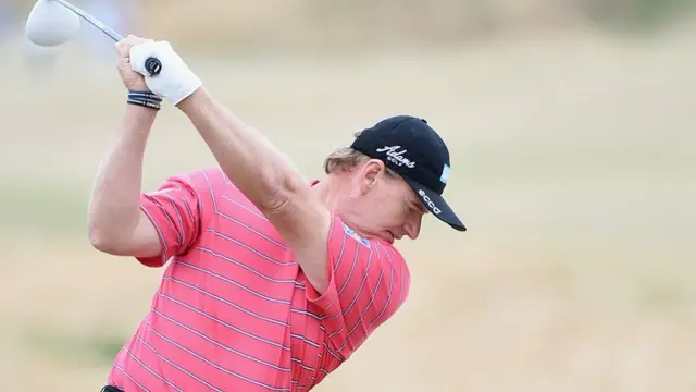 Ernie Els hits his tee shot