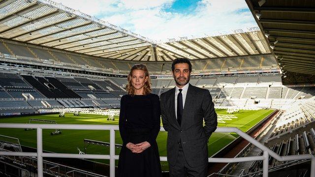 Amanda Staveley and Mehrdad Ghodoussi at St James' Park