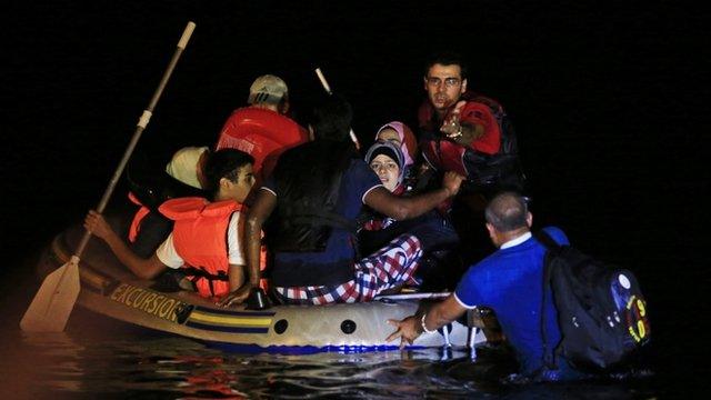 Migrants arriving in Turkey