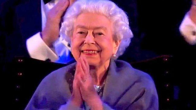 The Queen attends A Gallop through History performance