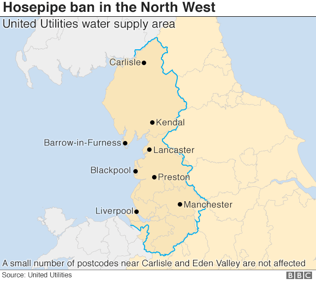 Map: United Utilities supply area