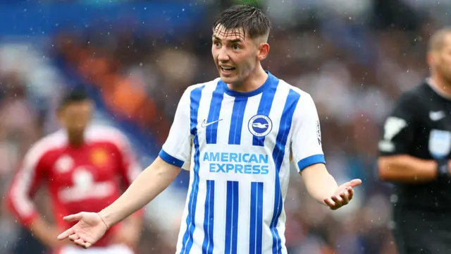 Billy Gilmour reacts for Brighton