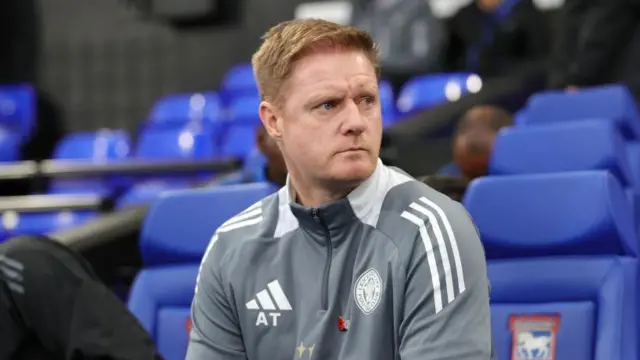 Former Swansea defender Alan Tate on the Leicester bench 