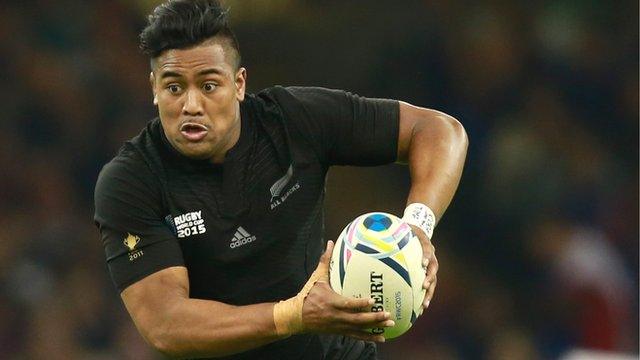 New Zealand wing Julian Savea in action at the 2015 Rugby World Cup