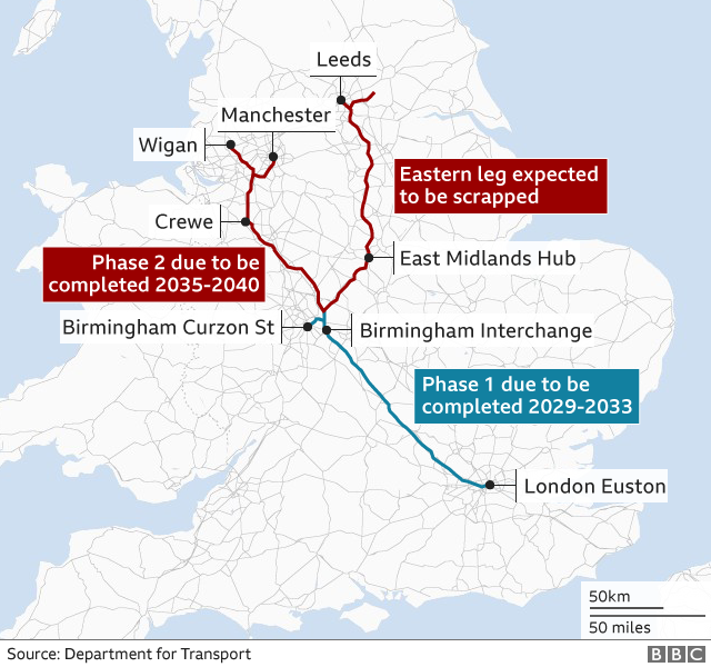 HS2 route chart