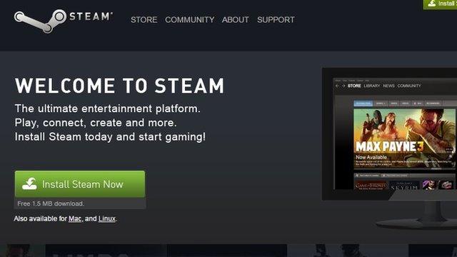 Steam homepage