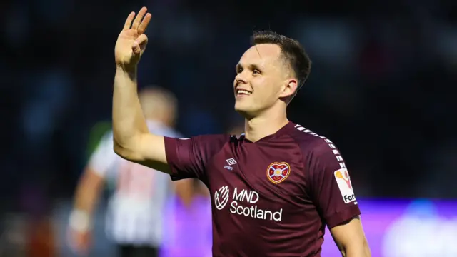 Lawrence Shankland celebrates scoring for Hearts