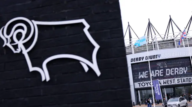 General view at the front of Pride Park Stadium