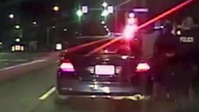 Still from Seattle police footage of traffic stop