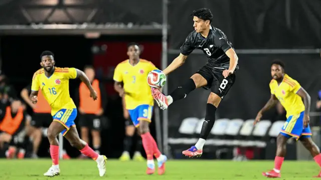 Marko Stamenic in action against Colombia 