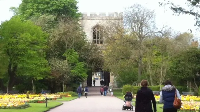 Abbey gate from Abbey gardens