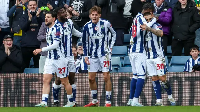 West Bromwich Albion players celebrate