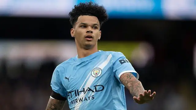 Nico O'Reilly in action for Manchester City