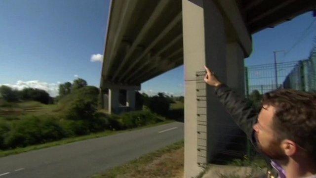 Peter Whittlesea pointing at road