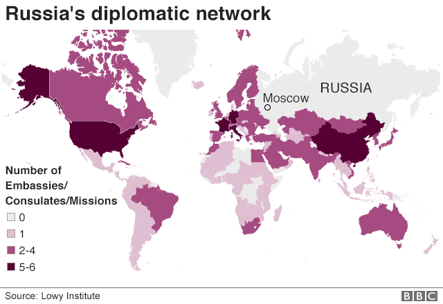 Map of diplomats