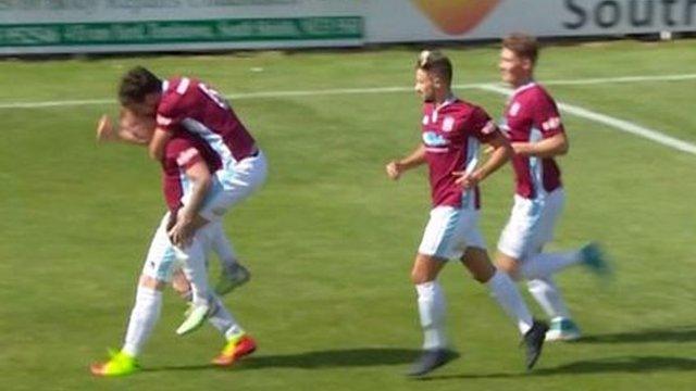 Matty Pattison celebrates his goal