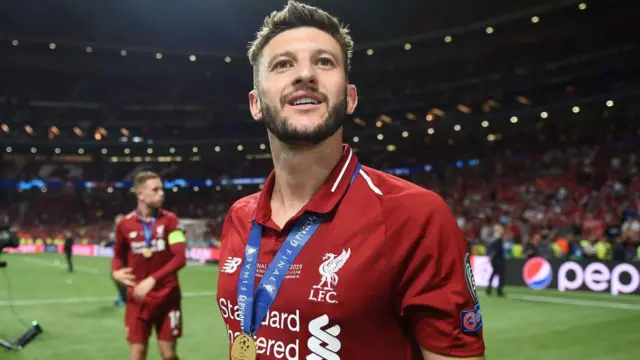 Adam Lallana after winning the Champions League