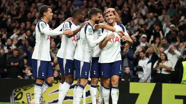 Joao Palhinha celebrating with teammates