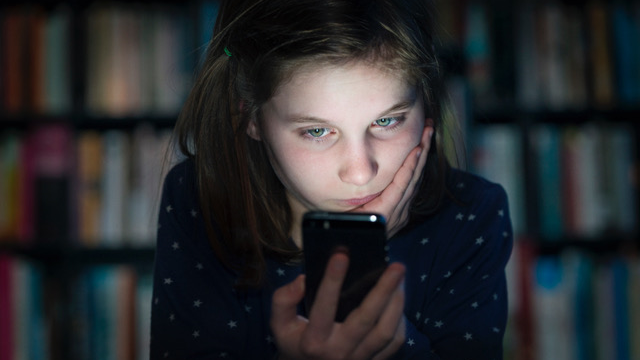 Girl looking at phone