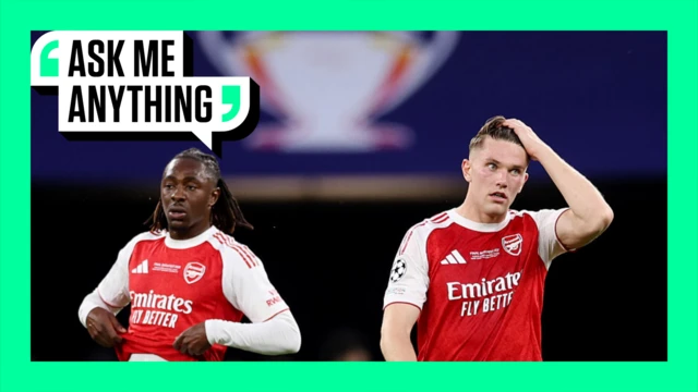 Eberechi Eze and Viktor Gyokeres on the green 'Ask me anything' border