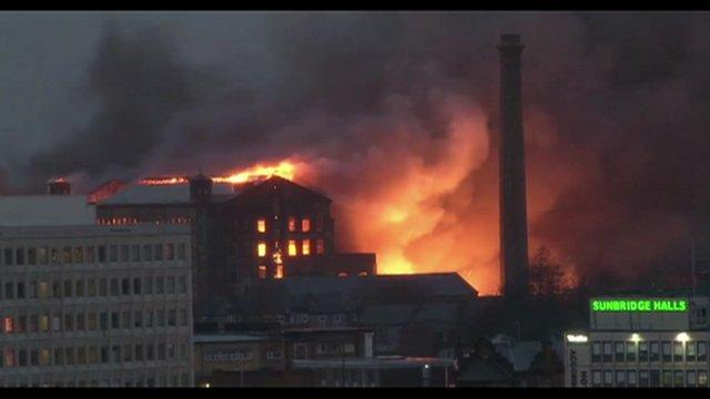 Former mill fire in Bradford