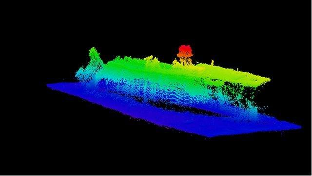 The rear of the carrier USS Saratoga is in the stages of collapse