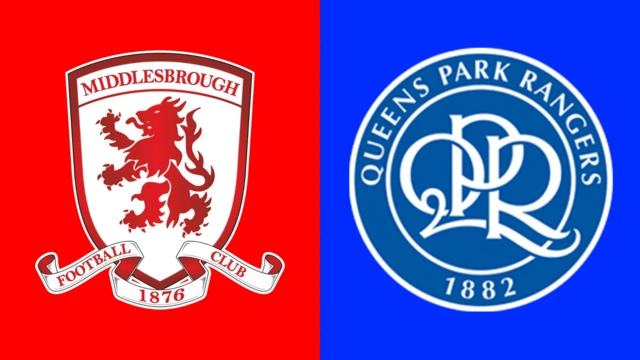 Middlesbrough and Queens Park Rangers club badges