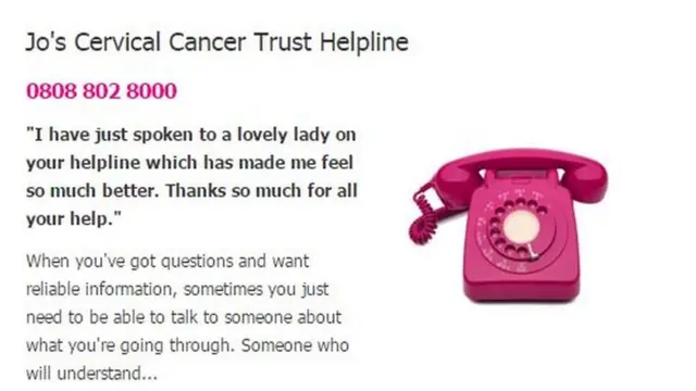 Jo's Cervical Cancer Trust website