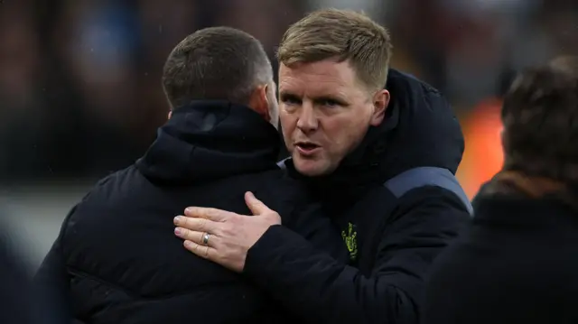 Eddie Howe hugs Gary O'Neil