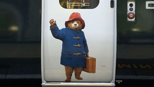 Paddington Bear on side of train