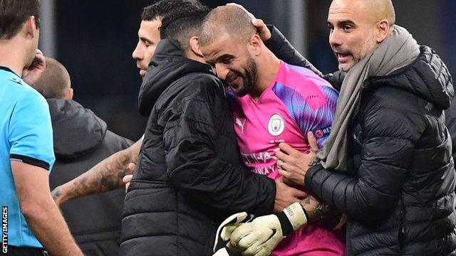 Pep Guardiola and Kyle Walker