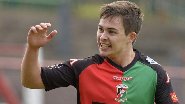 Jordan Stewart celebrates his stunning strike