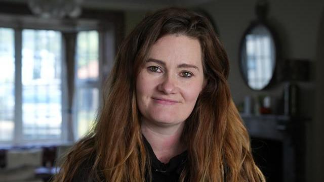 Rebecca Barringer looks at the camera