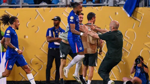 Christopher Nkunku celebrates scoring 