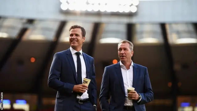 Germany team manager Oliver Bierhoff (left) and goalkeeping coach Andreas Koepke